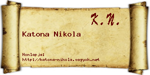 Katona Nikola névjegykártya