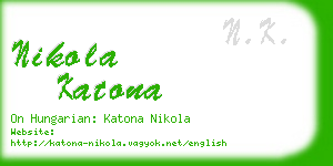 nikola katona business card